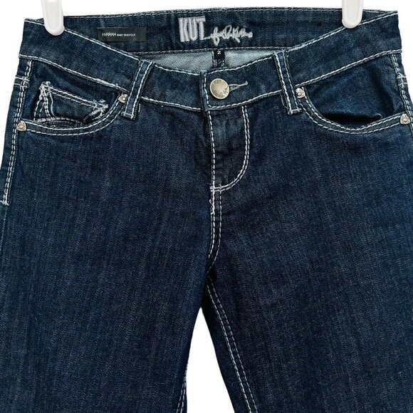 Kut from the Kloth Women Farrah Baby Boot Low Rise Blue Jeans Size 2   W29"xL32" - Picture 3 of 14